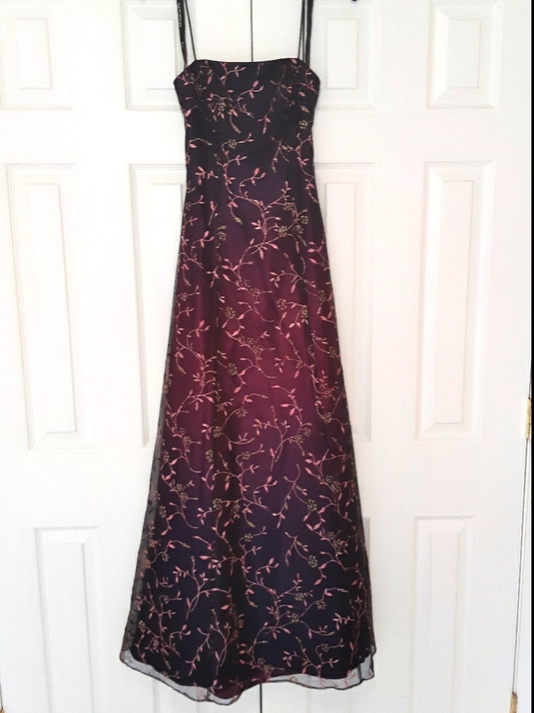 A Line Purple Ombre Formal Dress